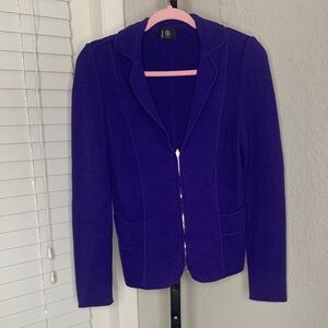 Bogner Women's Vibrant Purple zip up blazer jacket size 6